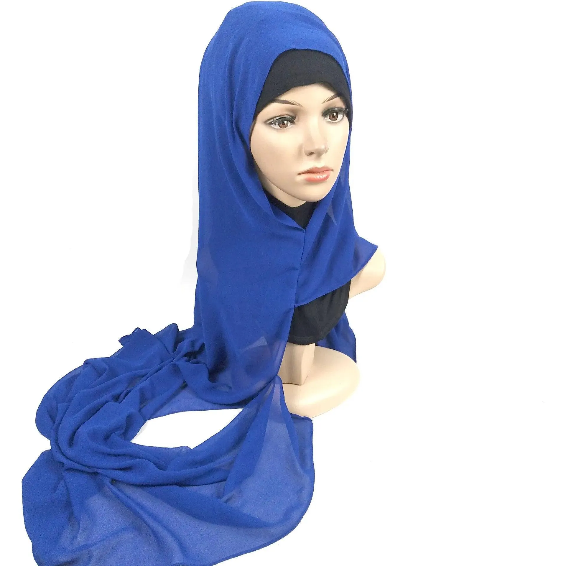 Plain Chiffon Instant Hijab Scarf  for Women