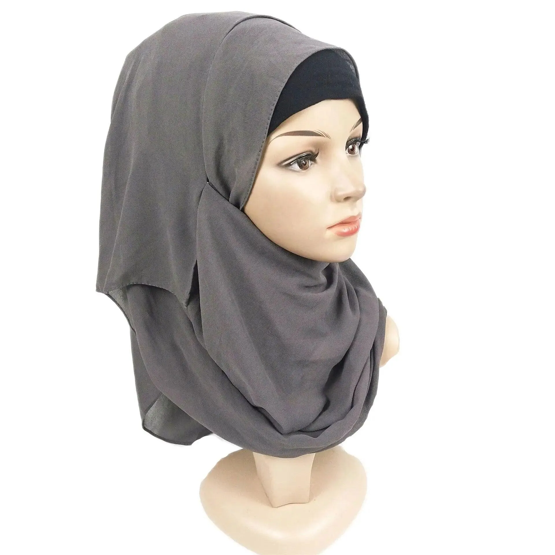 Plain Chiffon Instant Hijab Scarf  for Women