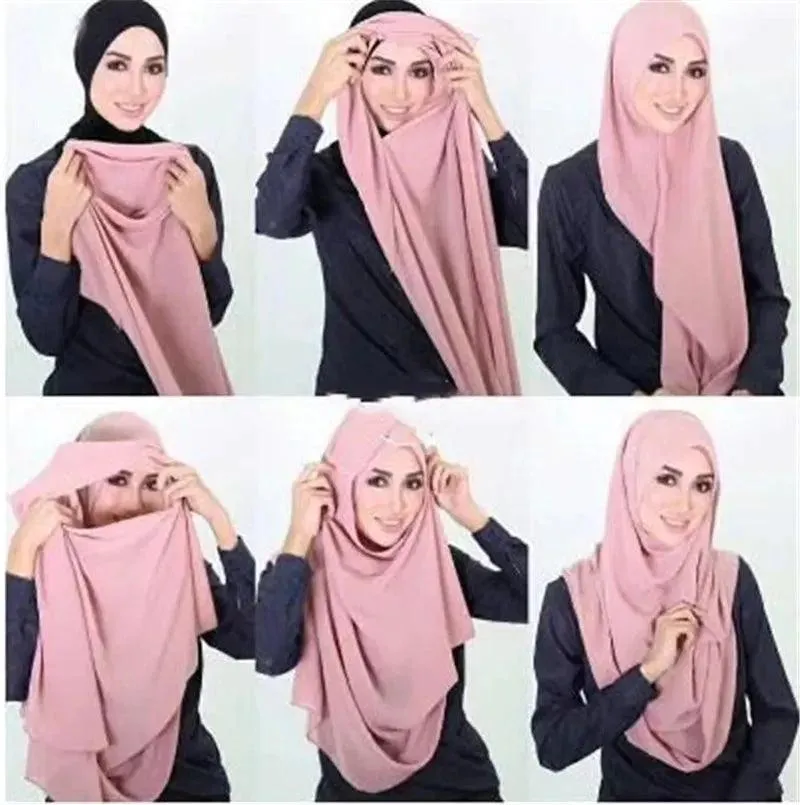 Plain Chiffon Instant Hijab Scarf  for Women