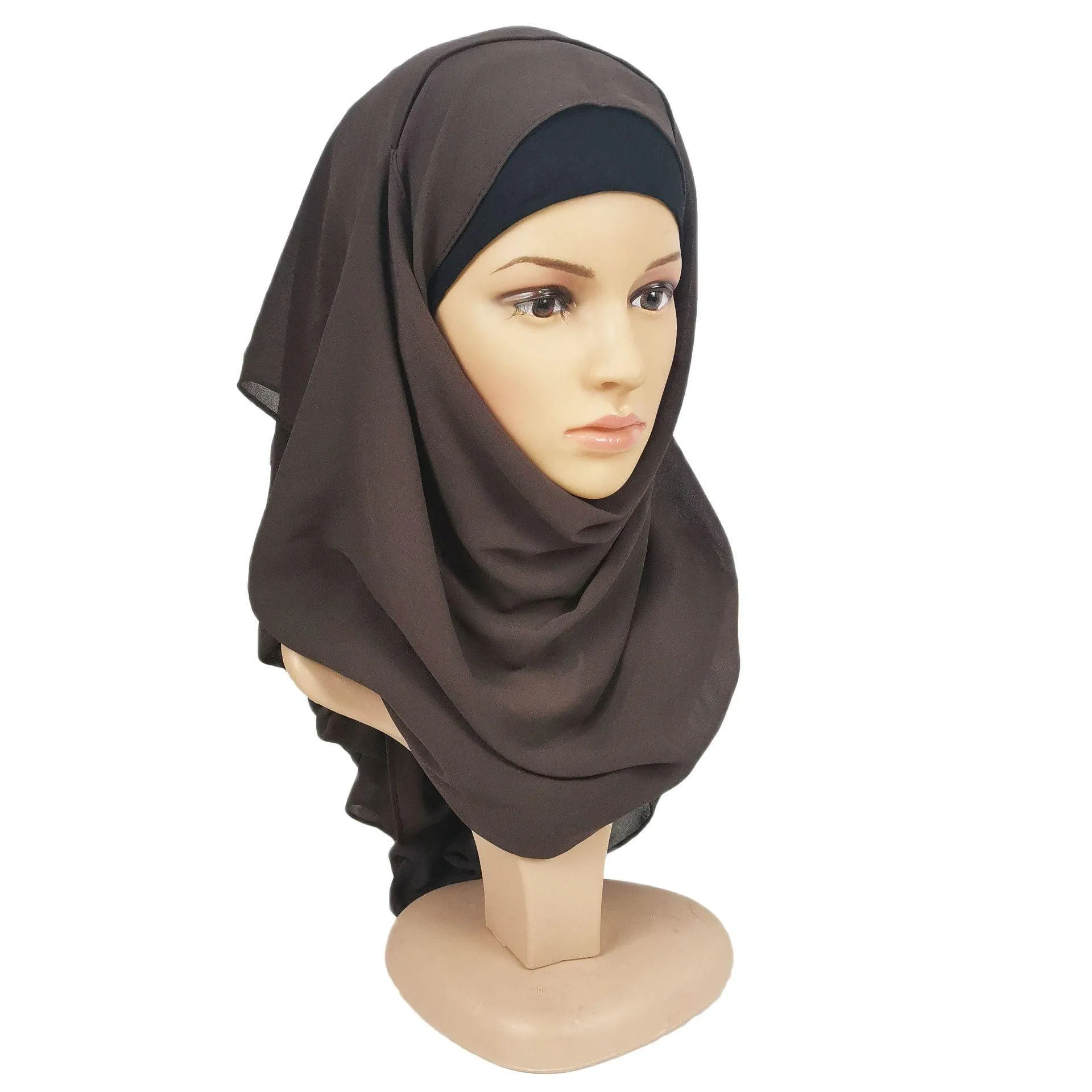 Plain Chiffon Instant Hijab Scarf  for Women