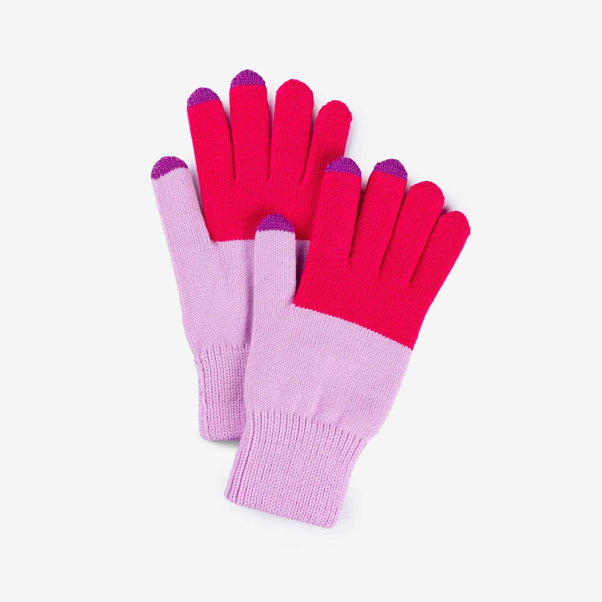 Poppy Magenta Knit Touchscreen Gloves