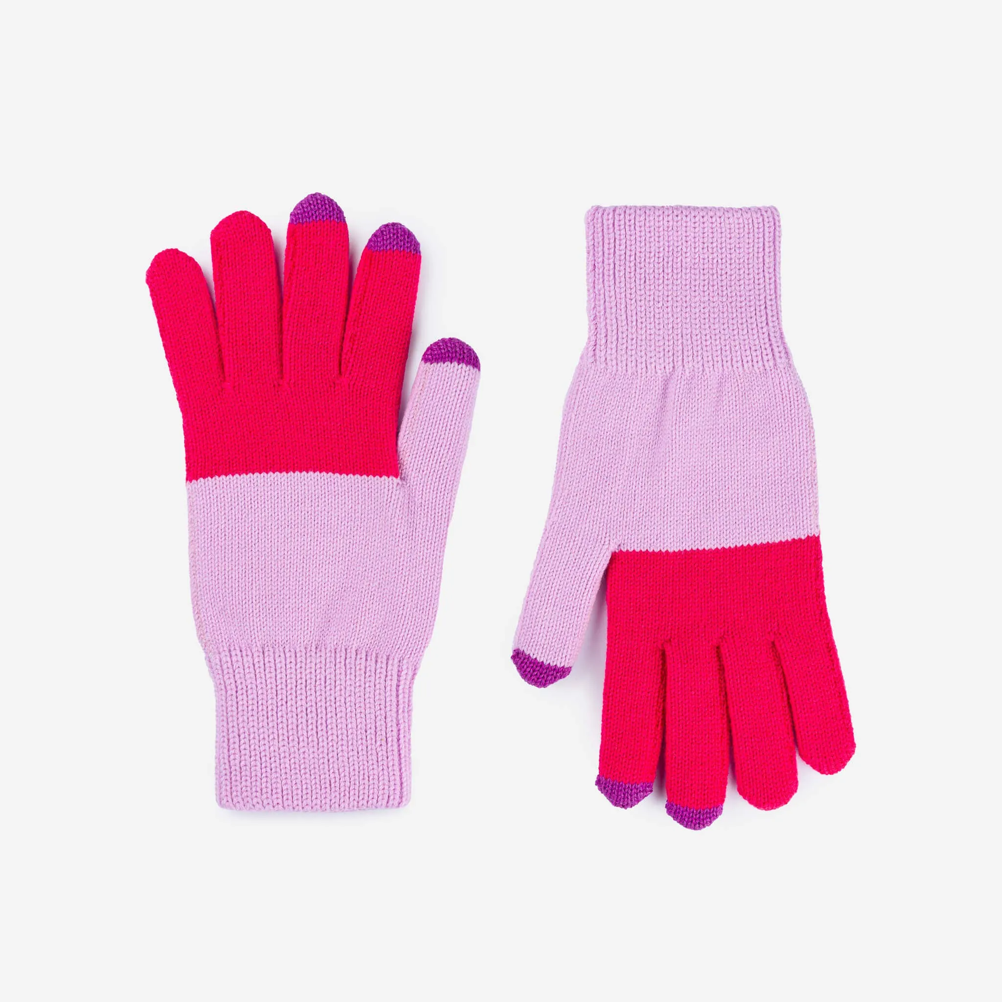 Poppy Magenta Knit Touchscreen Gloves