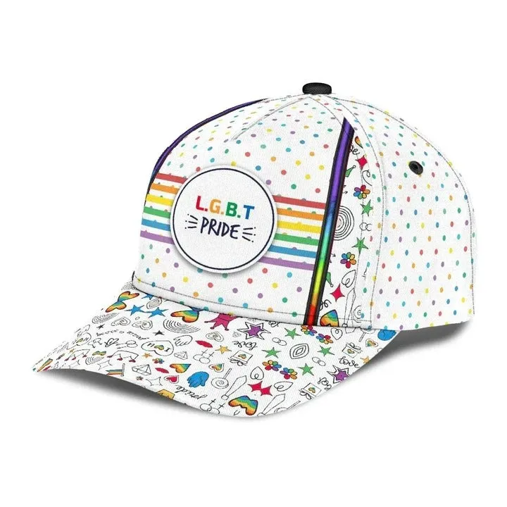 Pride Baseball Cap, Stop Hate Bright Color LGBT Printing Baseball 3D Cap Hat