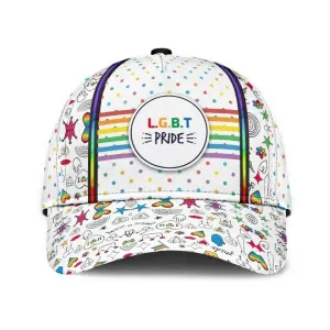 Pride Baseball Cap, Stop Hate Bright Color LGBT Printing Baseball 3D Cap Hat