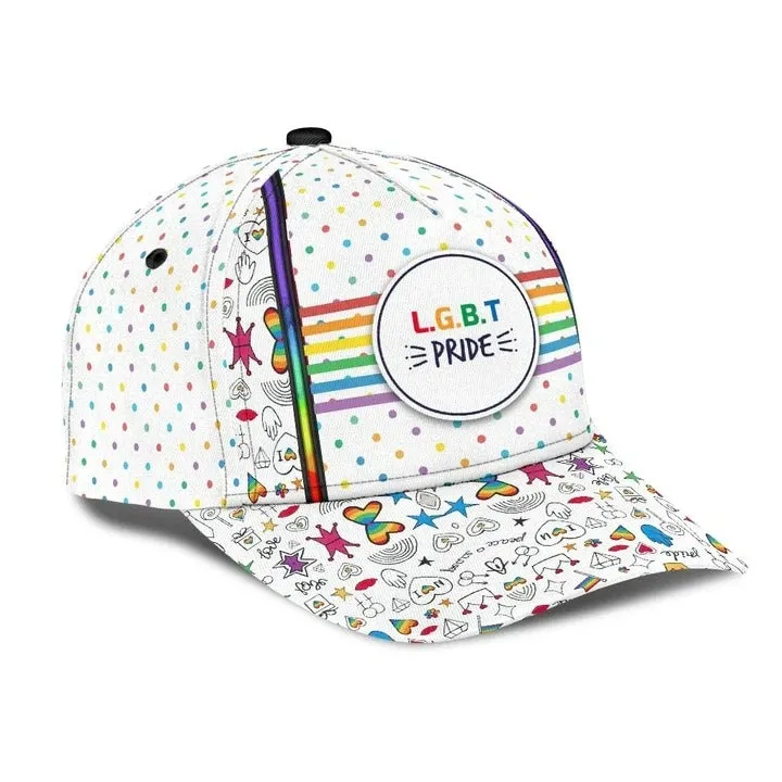 Pride Baseball Cap, Stop Hate Bright Color LGBT Printing Baseball 3D Cap Hat