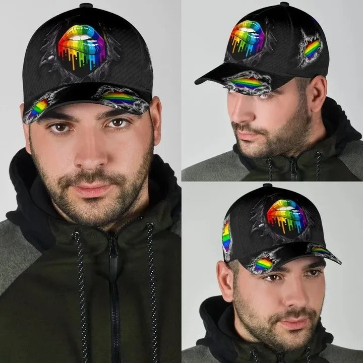 Pride Cap For Lesbian, Gaymer Gifts, Skull Warrior Rainbow Lgbt Printing Baseball Cap Hat