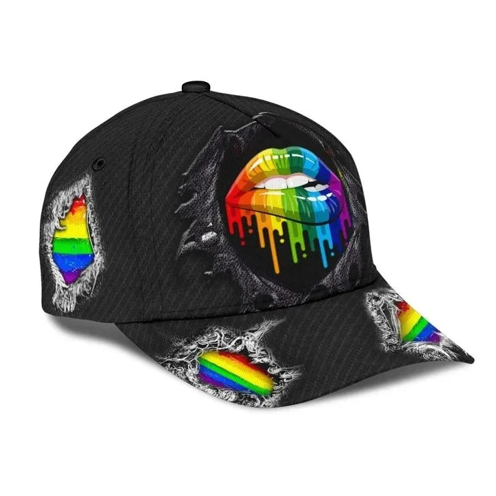 Pride Cap For Lesbian, Gaymer Gifts, Skull Warrior Rainbow Lgbt Printing Baseball Cap Hat