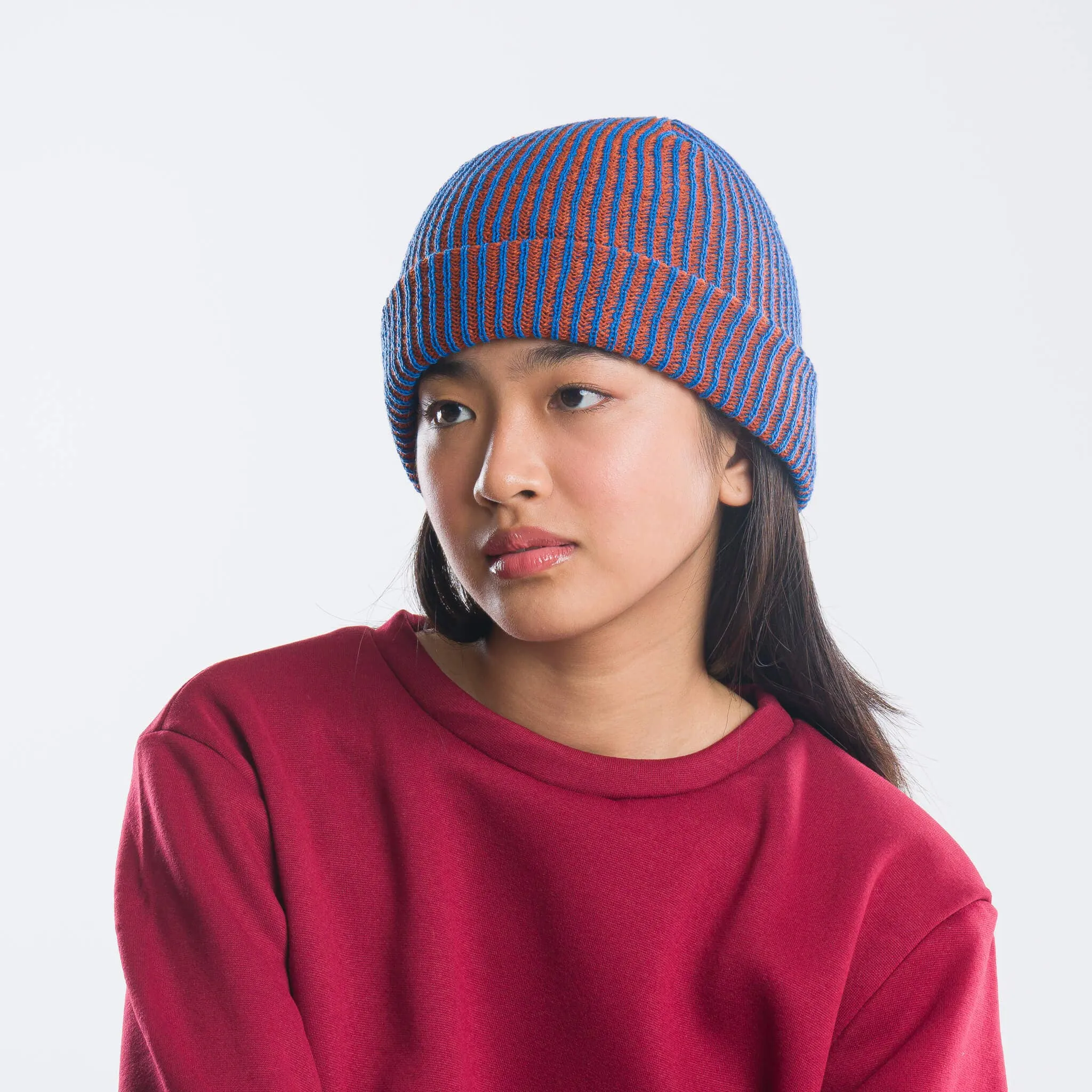 Rib Knit Beanie - Ruby Red