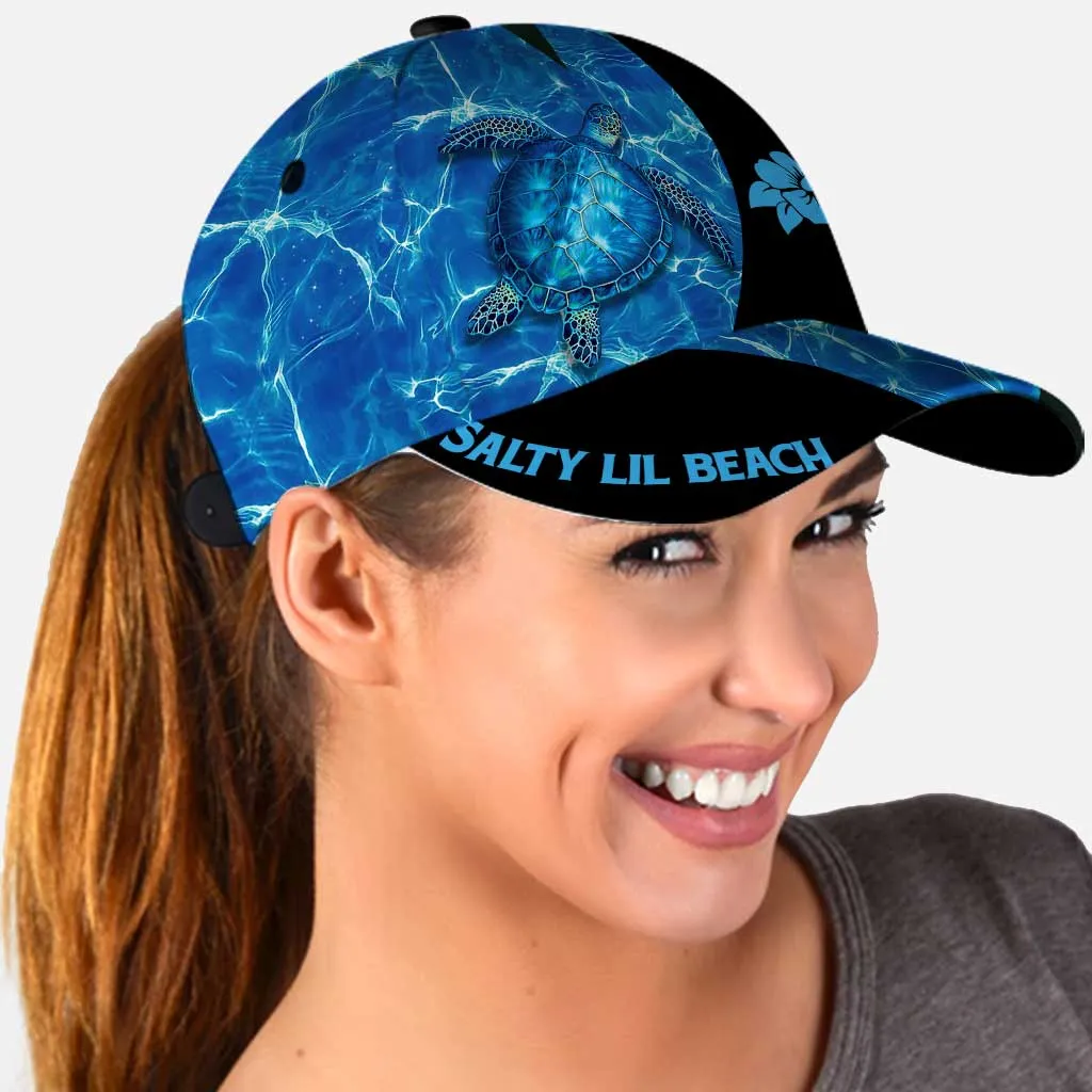 Salty Lil Beach Classic Cap Hat Turtle 3D Full Print Cap Hat