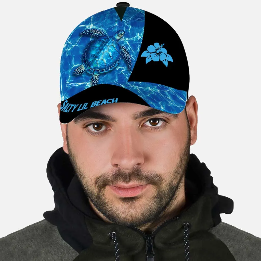 Salty Lil Beach Classic Cap Hat Turtle 3D Full Print Cap Hat