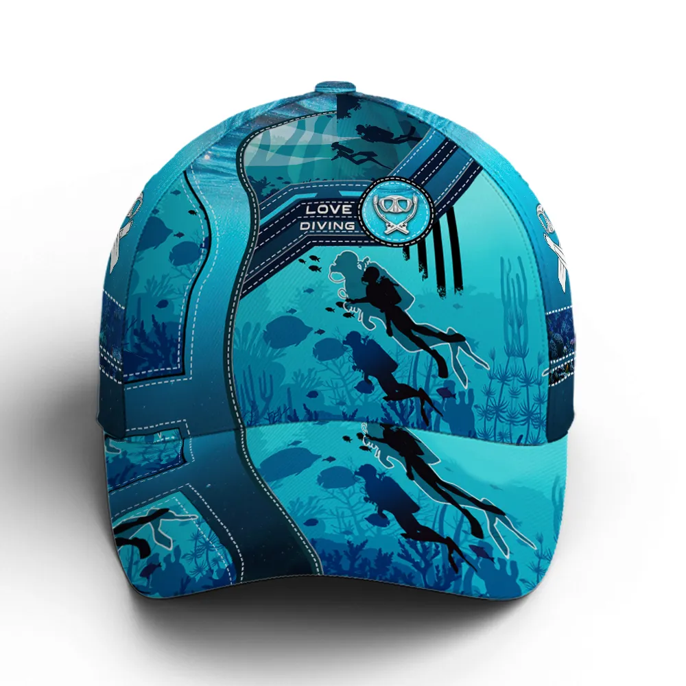 Scuba Diving Ocean Blue Baseball Cap Coolspod