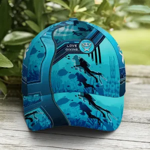 Scuba Diving Ocean Blue Baseball Cap Coolspod