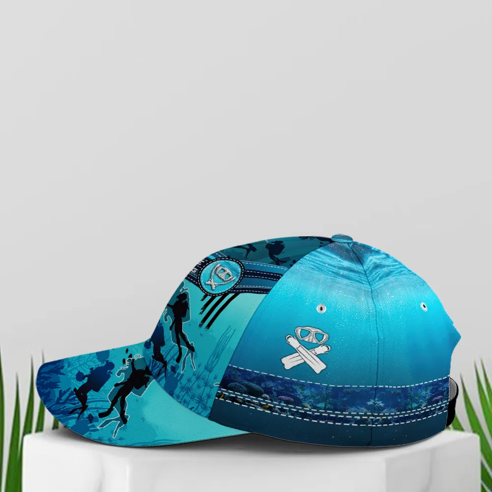 Scuba Diving Ocean Blue Baseball Cap Coolspod