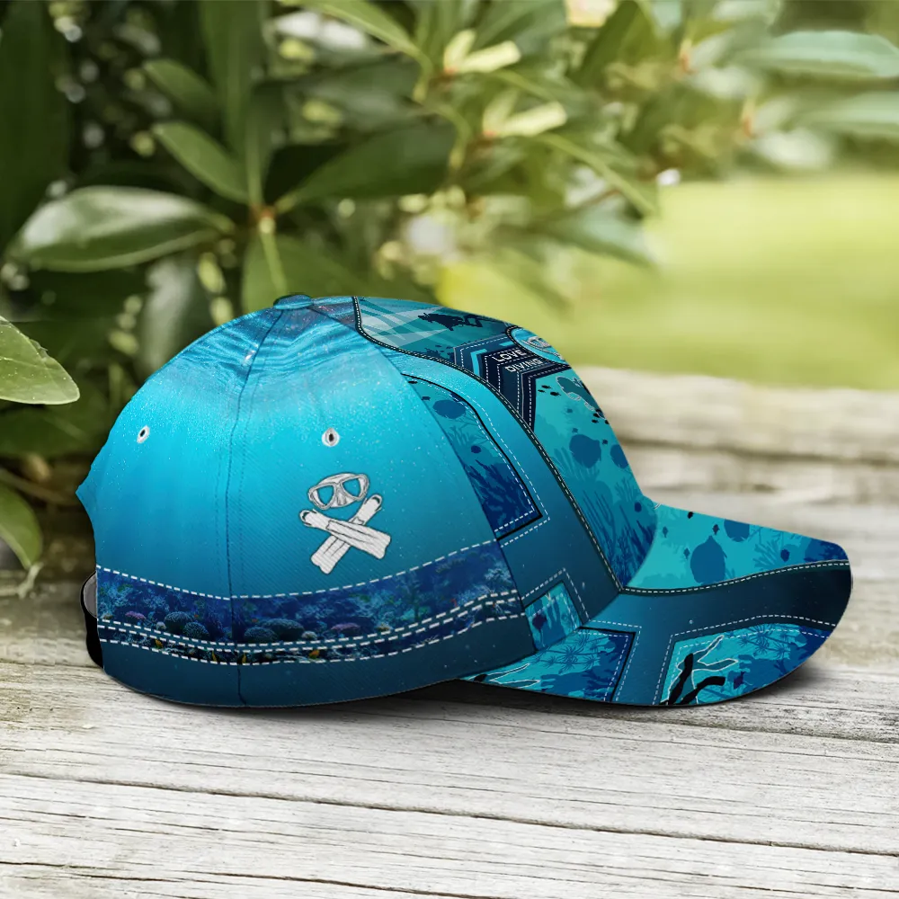 Scuba Diving Ocean Blue Baseball Cap Coolspod