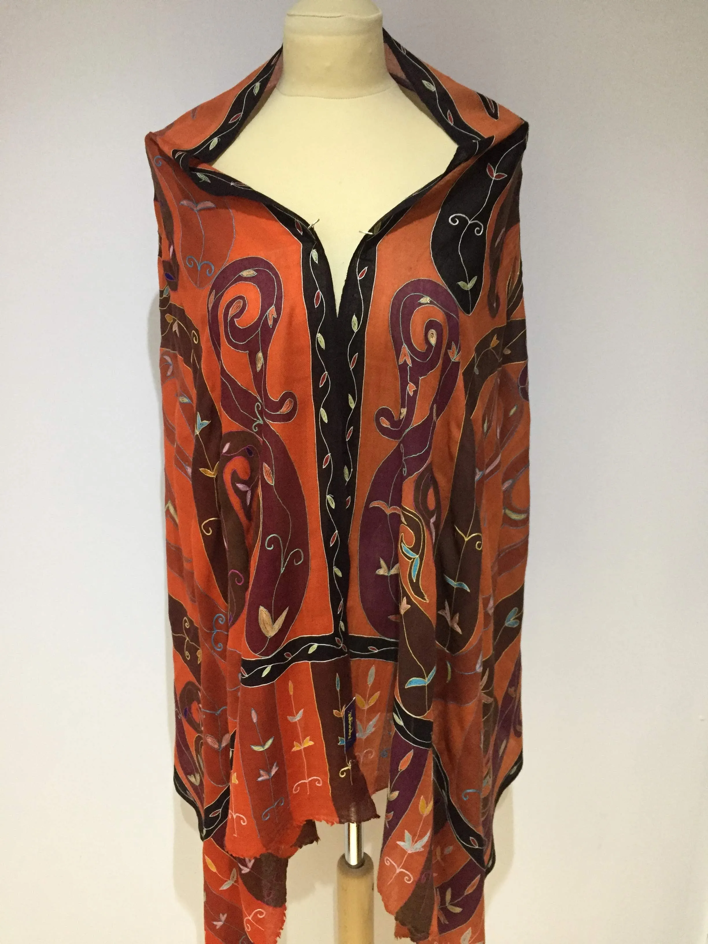 Shipra Brown Kalamkari Pashmina Scarf