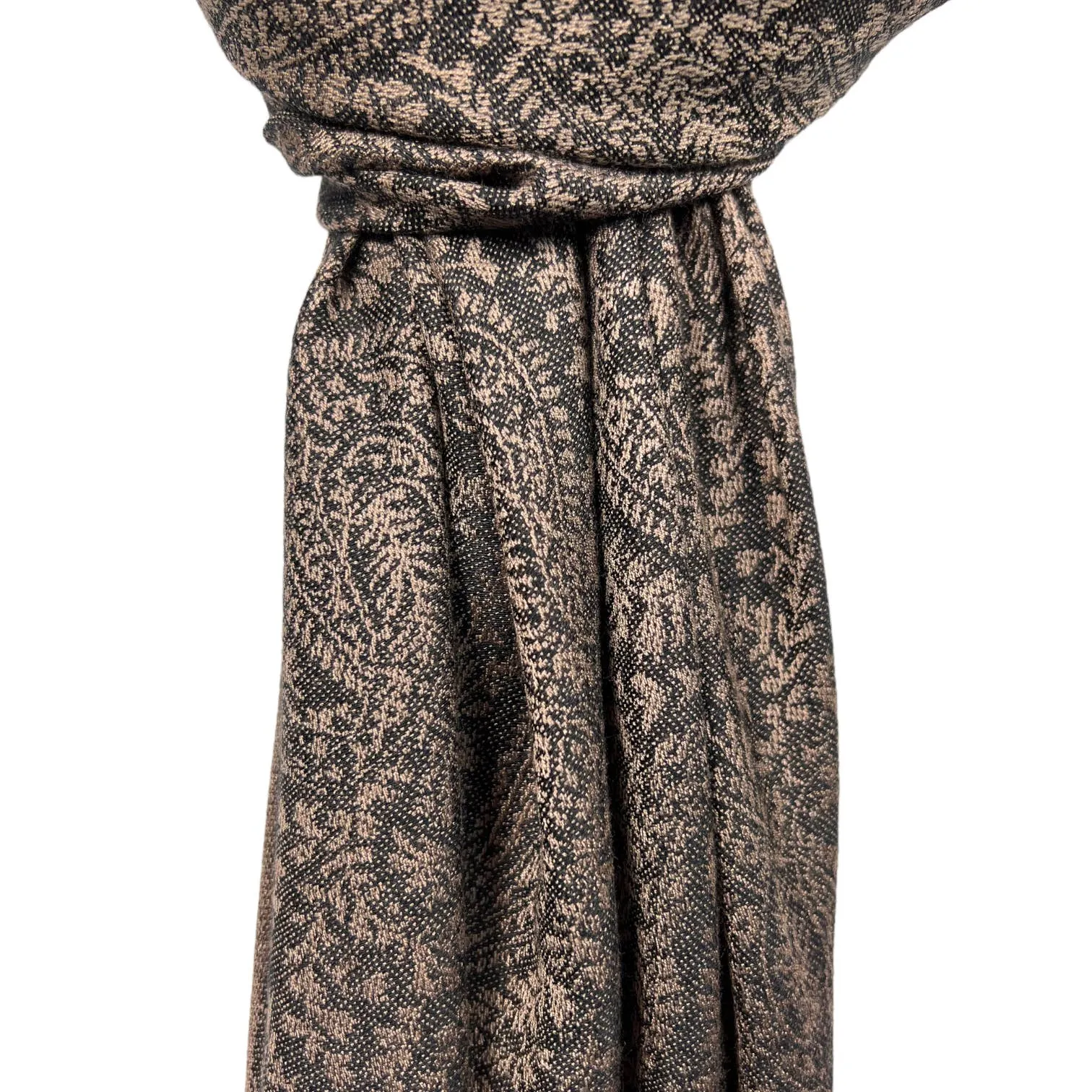 Silver Grey Paisley Print Pashmina