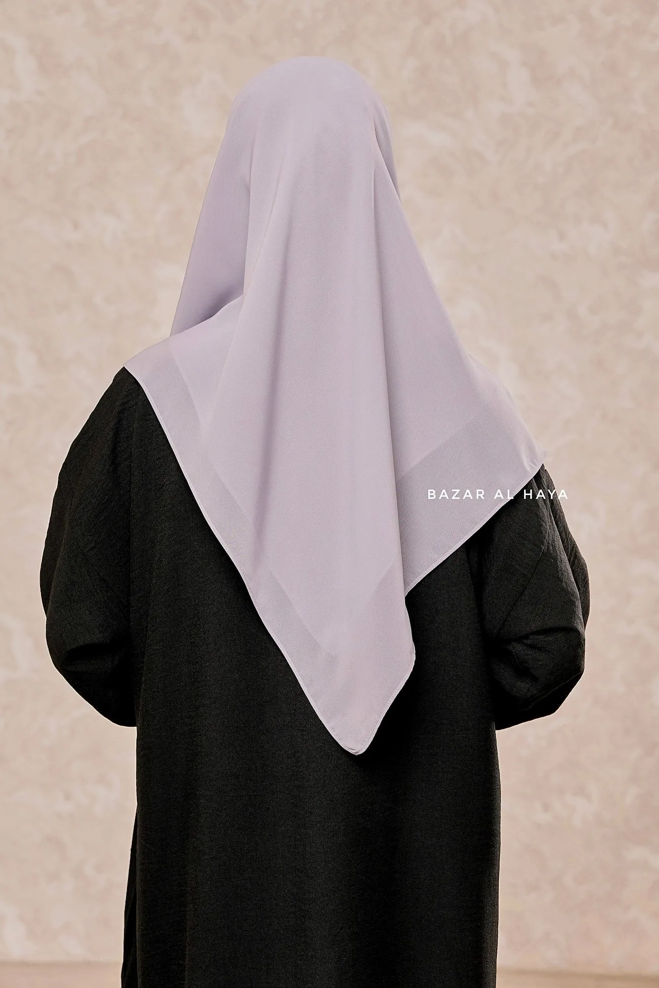 Silver Square Scarf With Half Niqab Set - Super Breathable