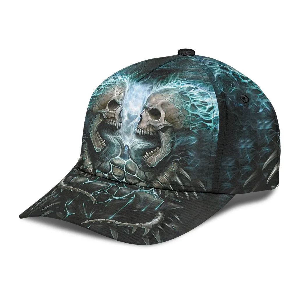 Skull Angry On Classic Cap Hat, 3D Full Printed Skull Cap