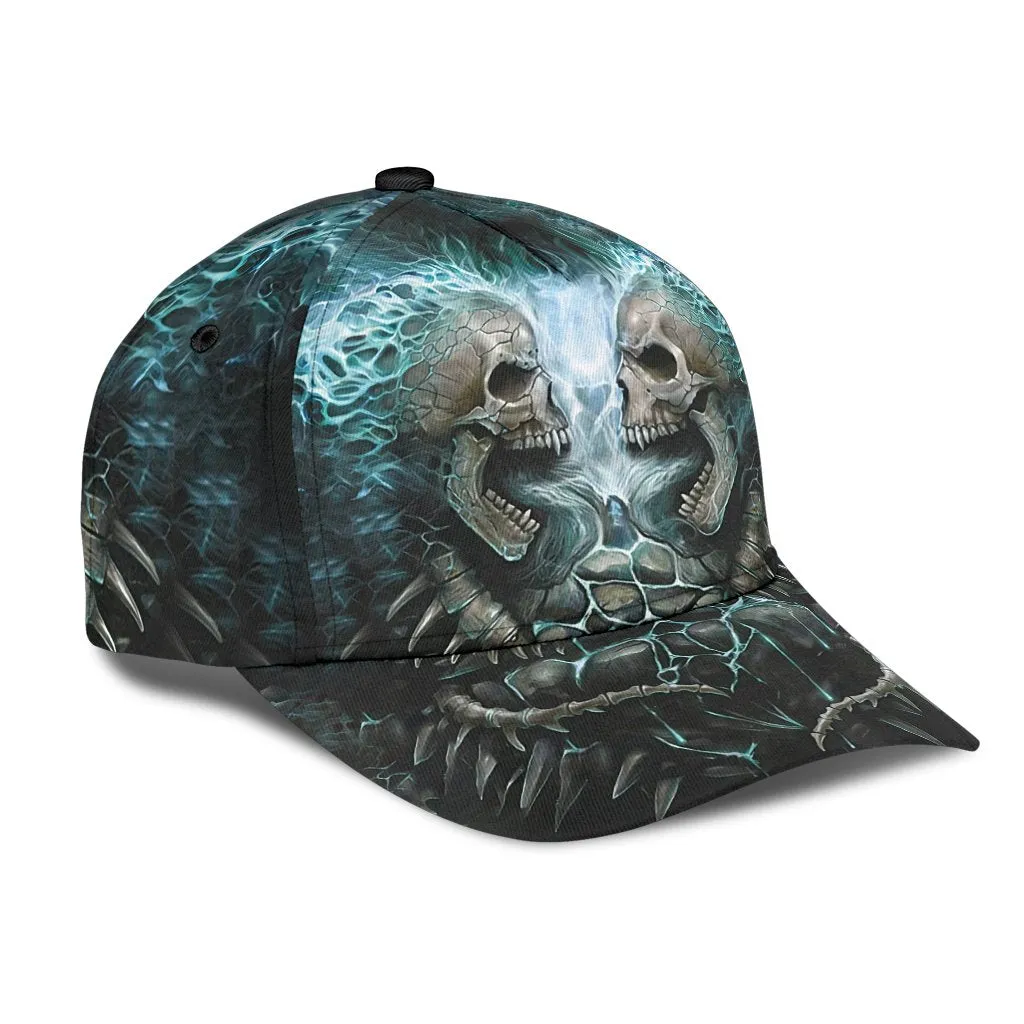 Skull Angry On Classic Cap Hat, 3D Full Printed Skull Cap