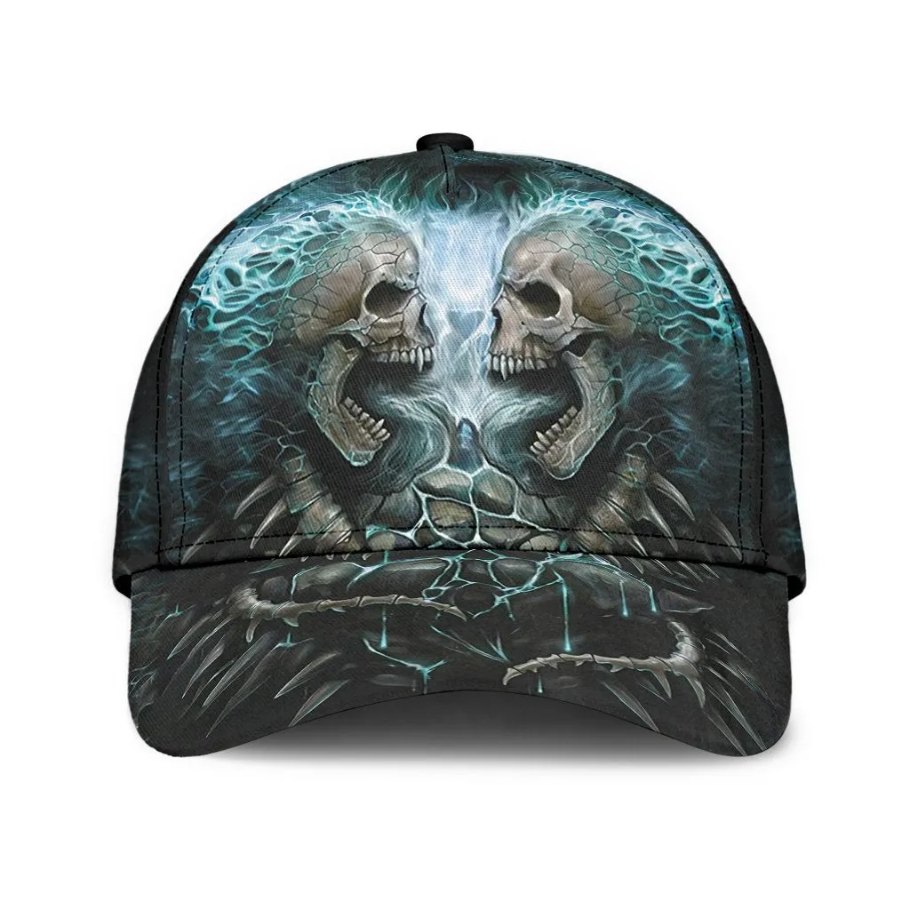 Skull Angry On Classic Cap Hat, 3D Full Printed Skull Cap