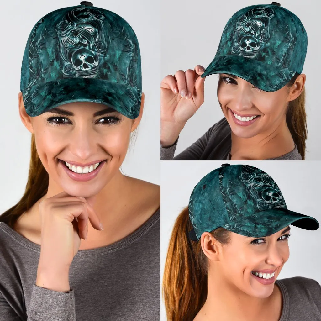 Skull Angry On Classic Cap Hat, 3D Full Printed Skull Cap