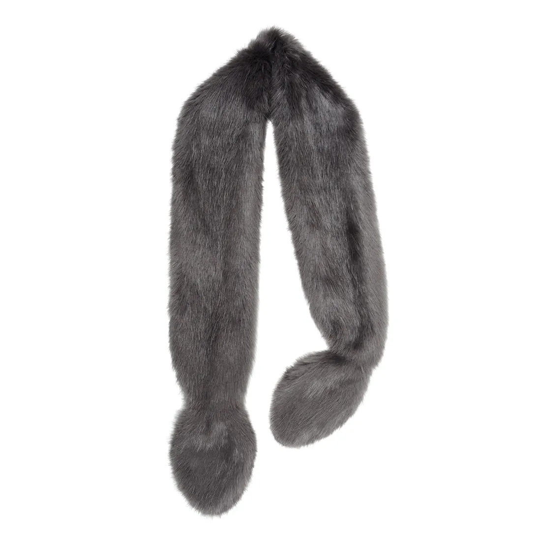 Slim Vixen Faux Fur Scarf in Steel Grey