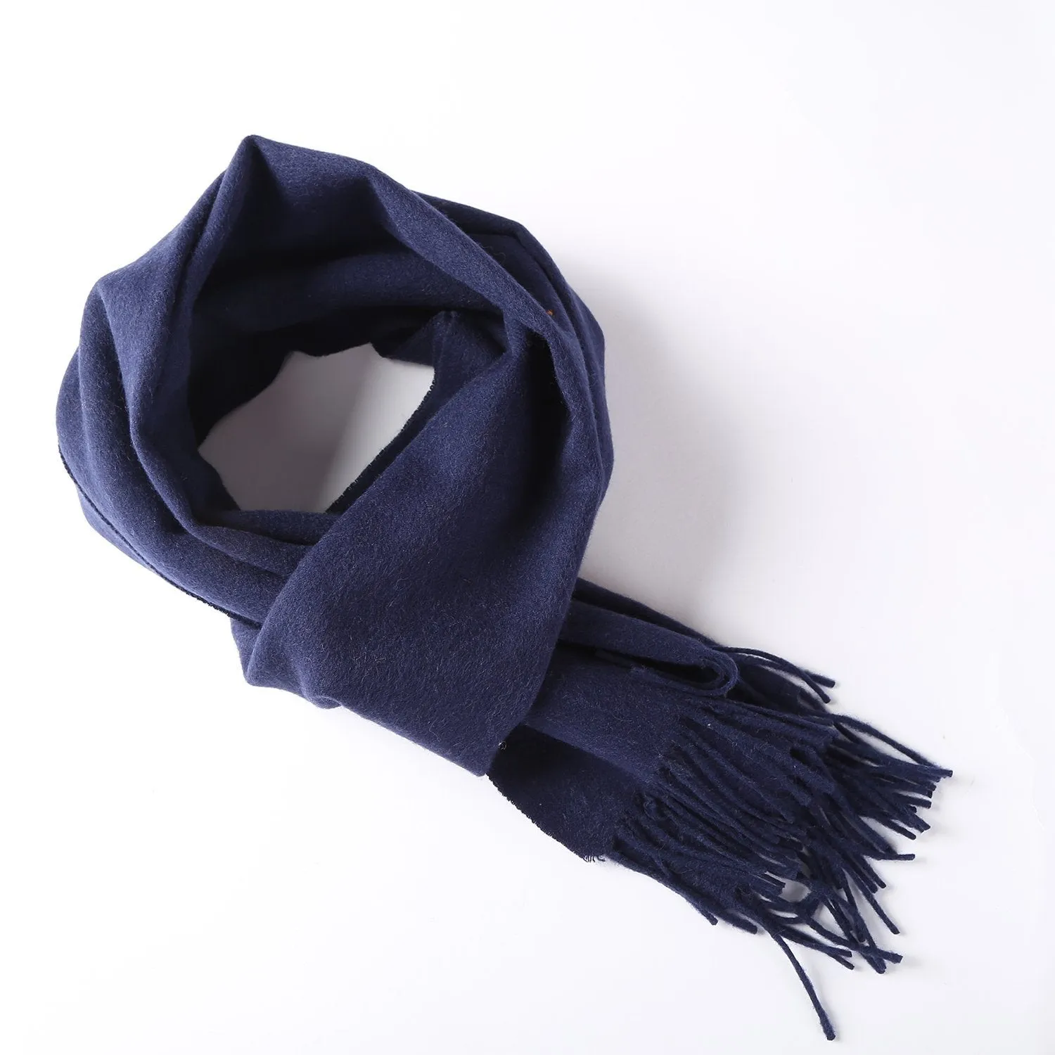 Solid Color Woolen Scarf Navy WO4005