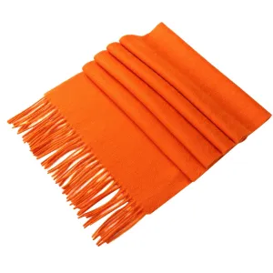 Solid Color Woolen Scarf Orange WO4006