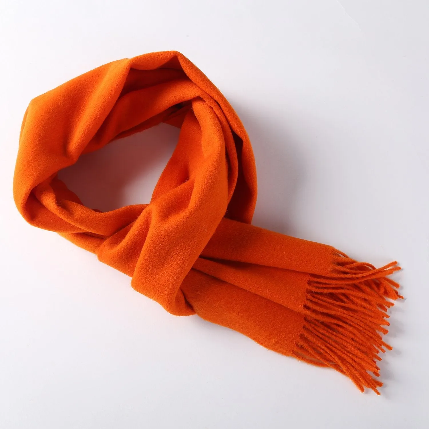 Solid Color Woolen Scarf Orange WO4006