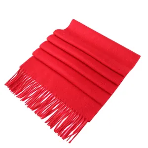 Solid Color Woolen Scarf Red WO4002