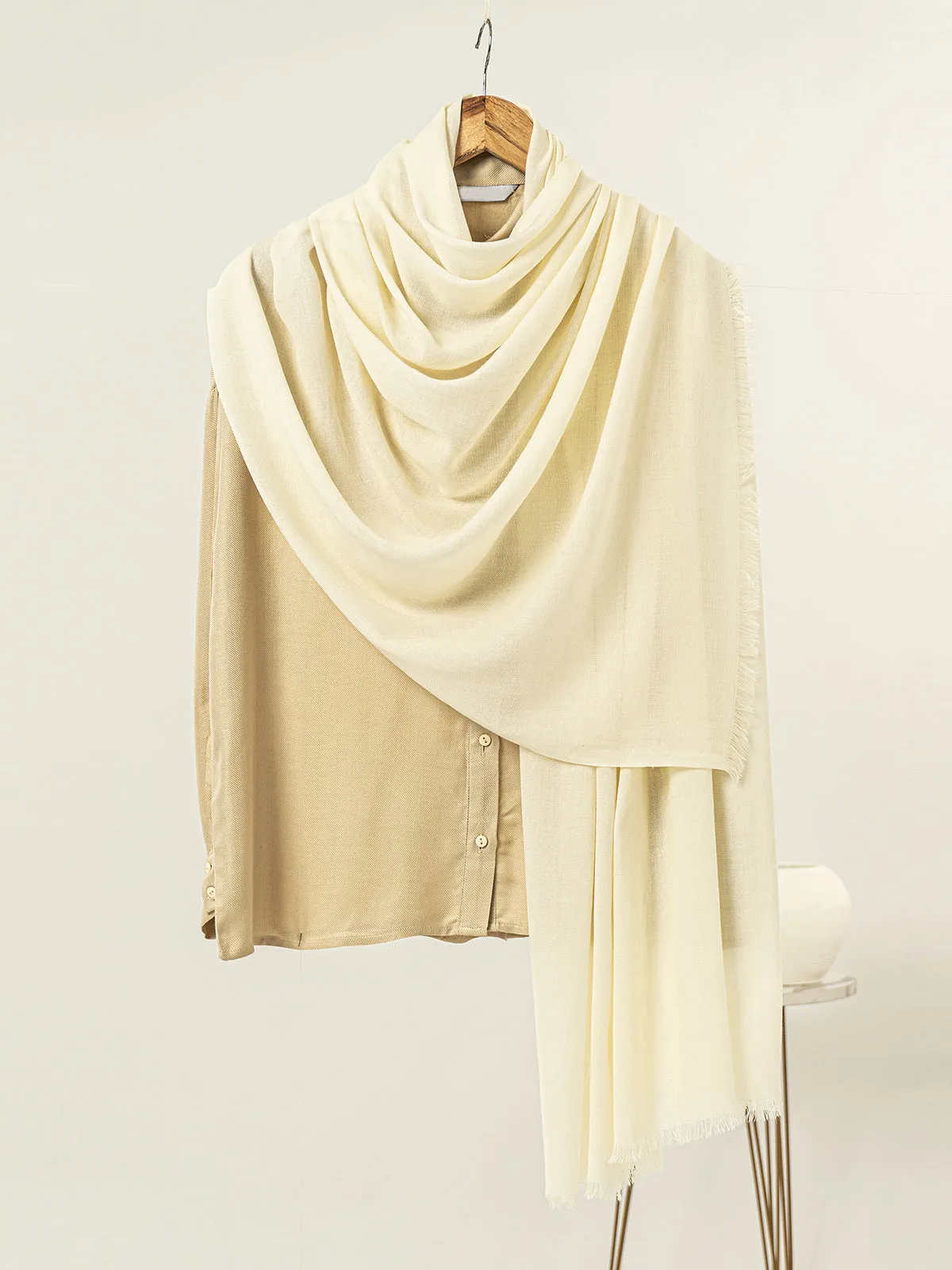 Solid Pashmina -  Off-white