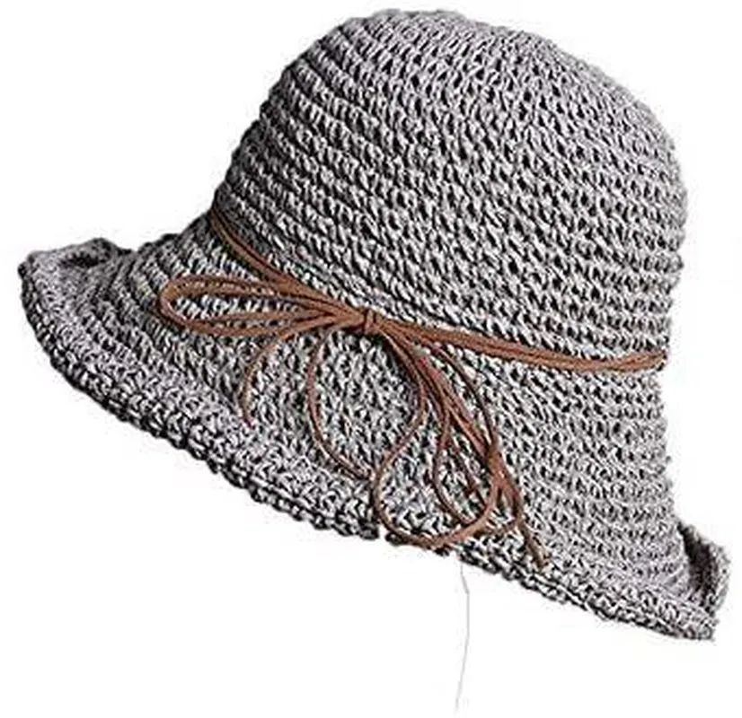 Straw Cowboy Hat Band Shapeable Brim Beach Cowgirl,Khaki