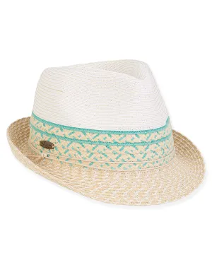 Sun N Sand Caribbean Joe Le Diamant Paper Braid Fedora Hat- HCJ380