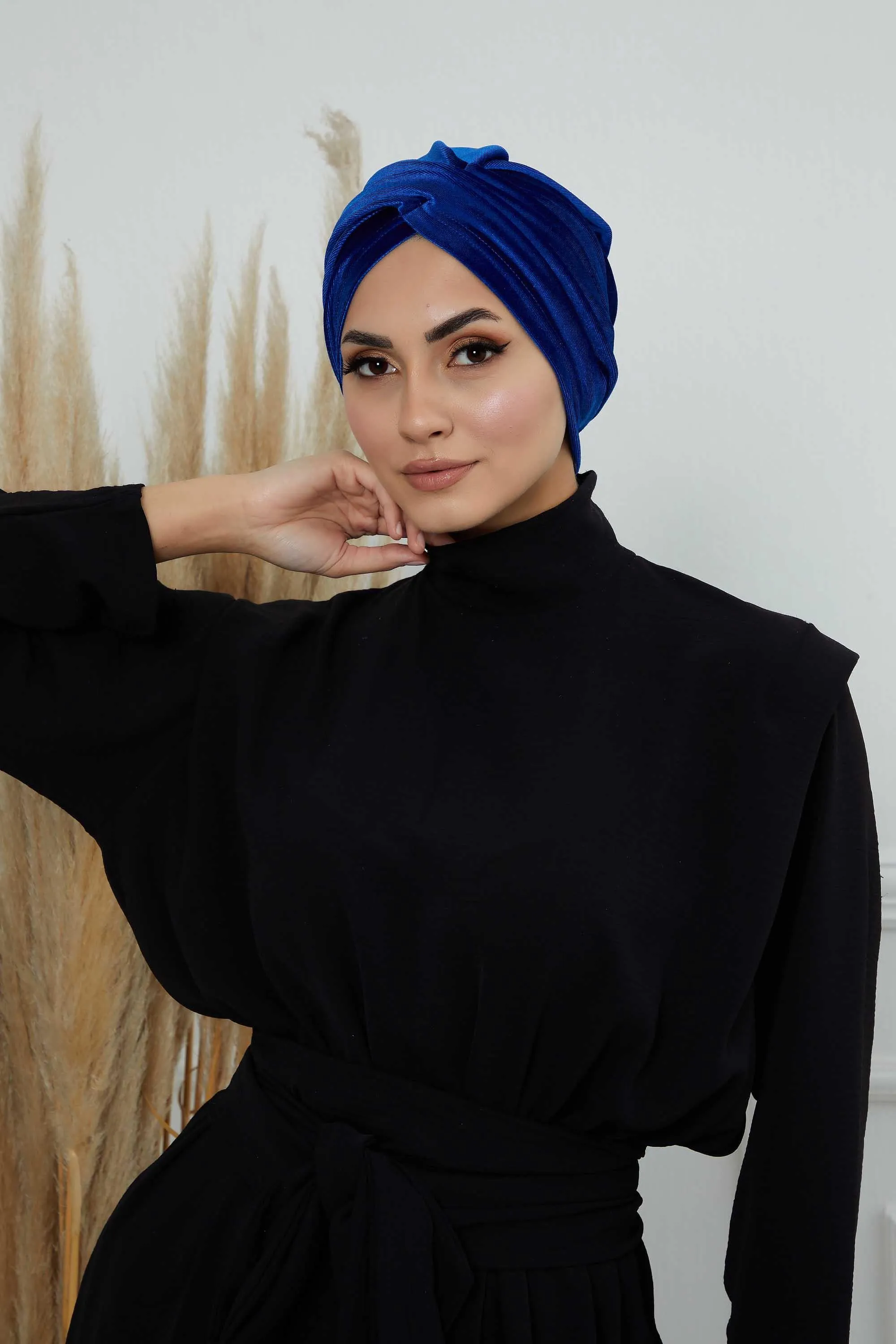 Super Soft Velvet Pre-Tied Turban, Comfortable Lightweight Winter Bonnet Cap for Women, Easy Wrap Women Head Covering, Chemo Cancer Cap,B-9K