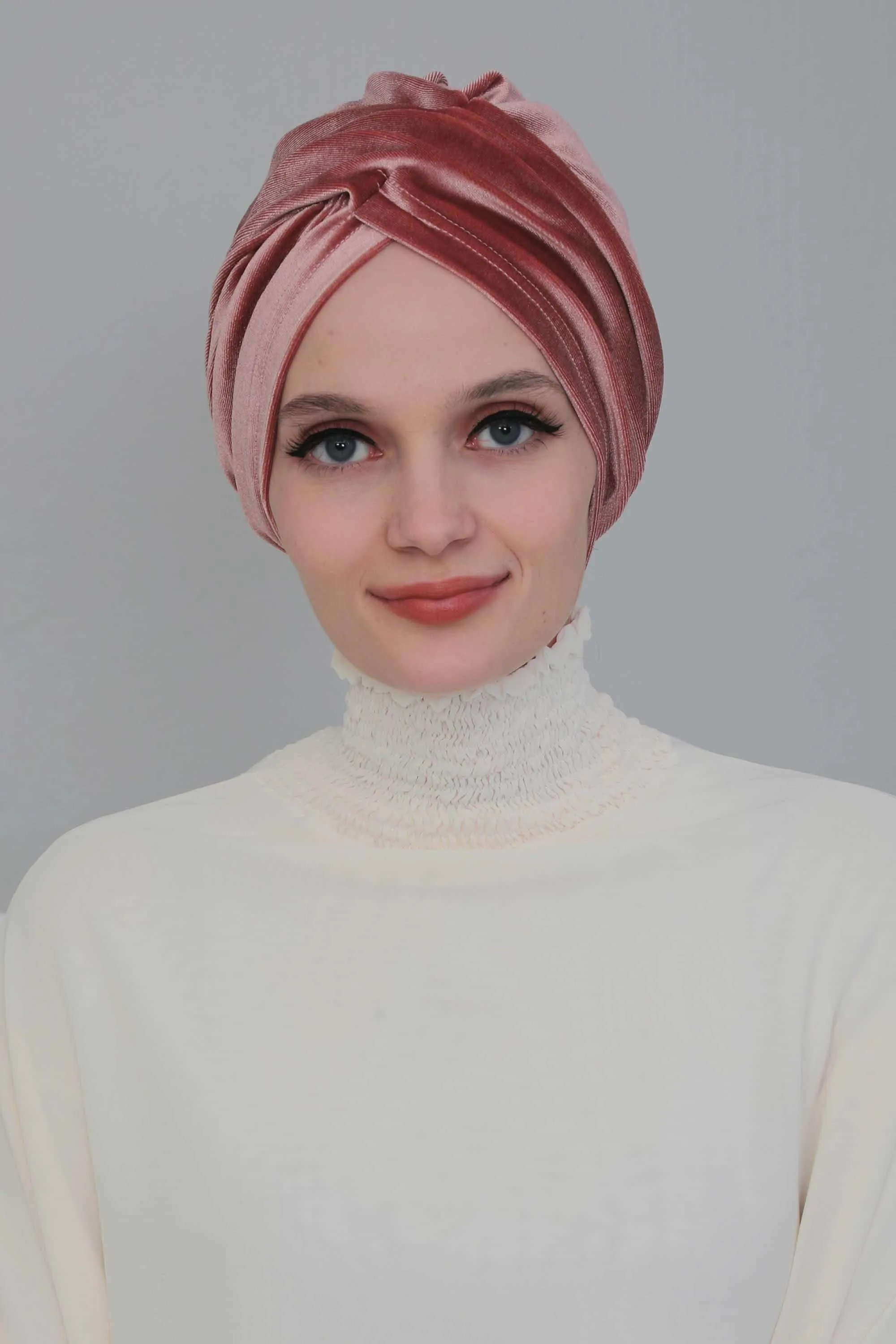 Super Soft Velvet Pre-Tied Turban, Comfortable Lightweight Winter Bonnet Cap for Women, Easy Wrap Women Head Covering, Chemo Cancer Cap,B-9K