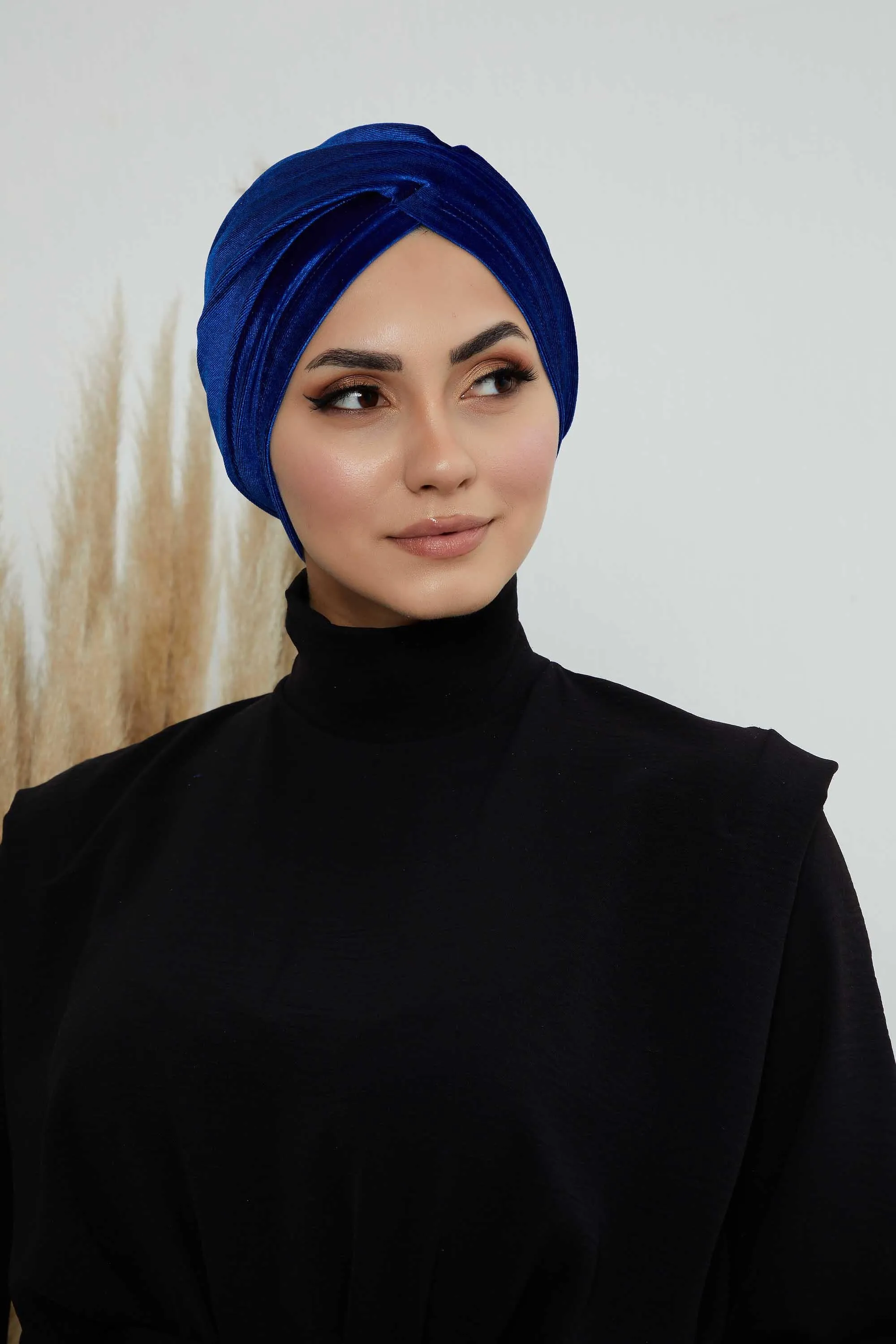 Super Soft Velvet Pre-Tied Turban, Comfortable Lightweight Winter Bonnet Cap for Women, Easy Wrap Women Head Covering, Chemo Cancer Cap,B-9K