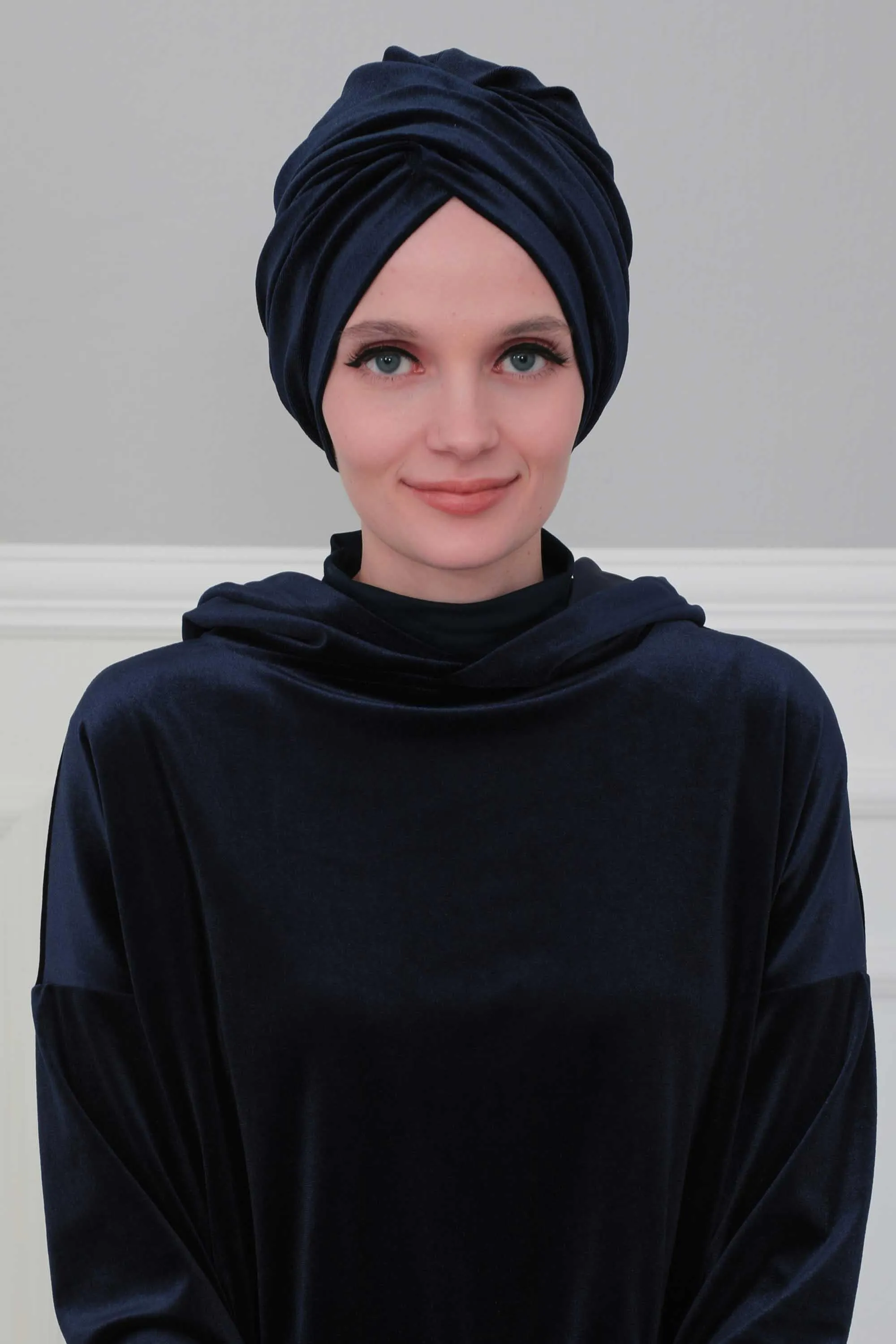 Super Soft Velvet Pre-Tied Turban, Comfortable Lightweight Winter Bonnet Cap for Women, Easy Wrap Women Head Covering, Chemo Cancer Cap,B-9K