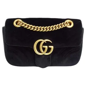 The Gucci Velvet Matelasse Mini GG Marmont Shoulder Bag (For Hire)