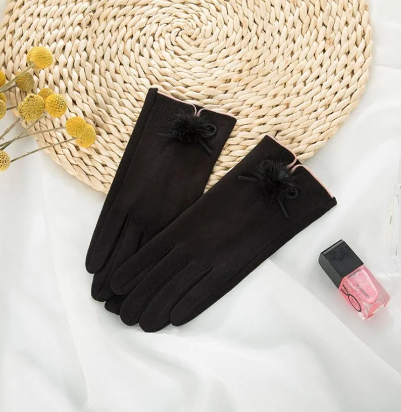 Touchscreen Gloves for Women - Thin Cotton Gloves for Smartphone Use