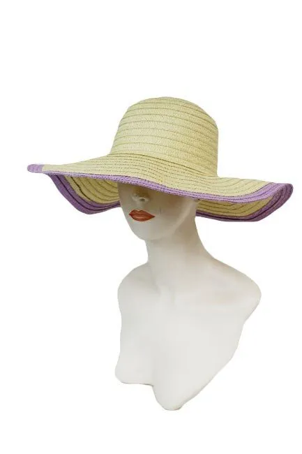 Two Toned Straw Sun Hat