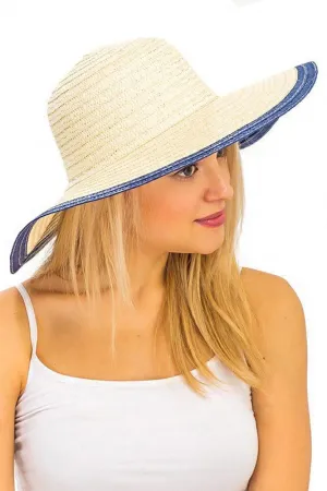 Two Toned Straw Sun Hat