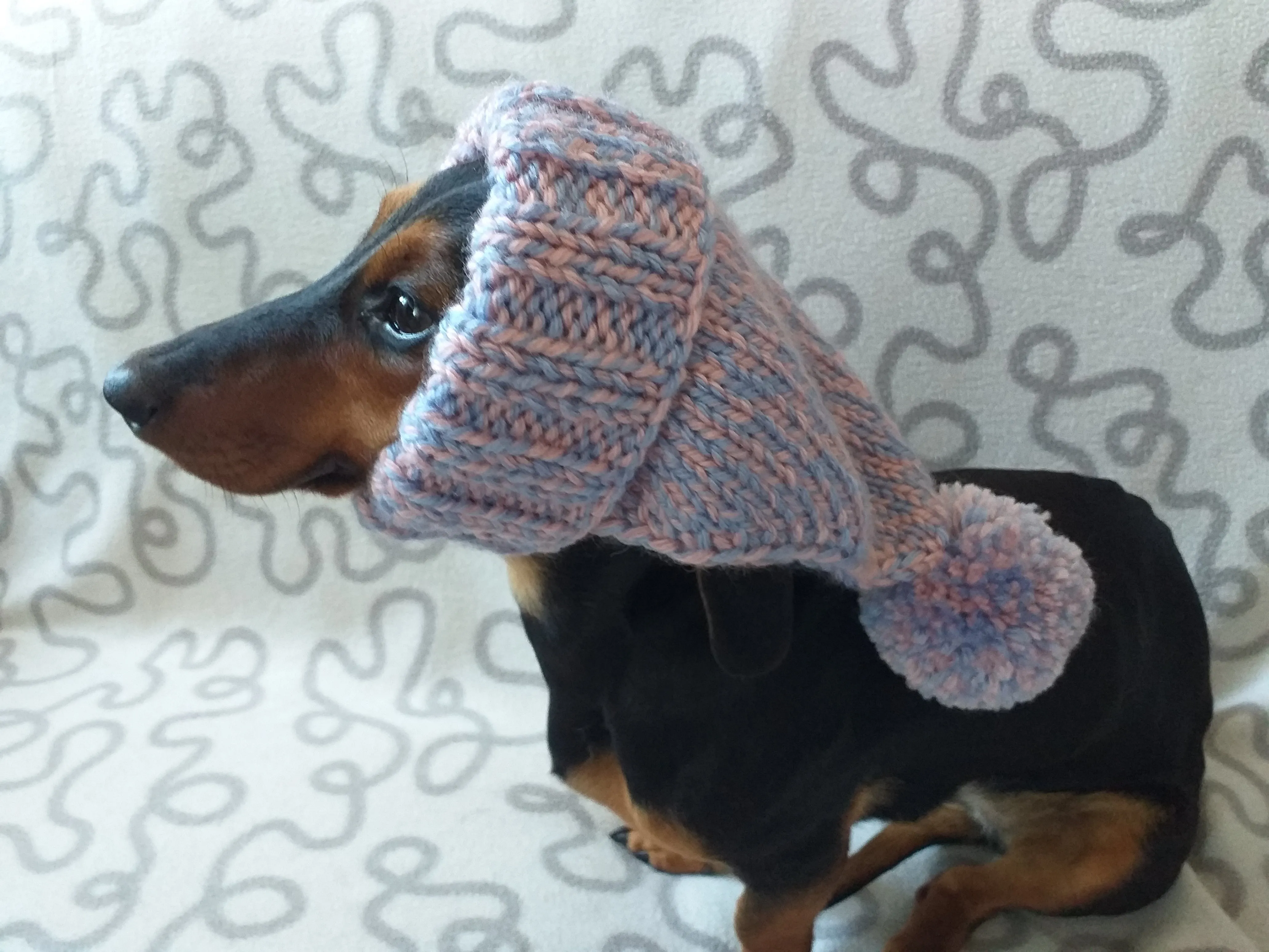 Universal dog clothes hat, bandana, scarf with pompom