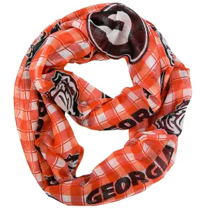 University of Georgia Sheer Infinity Scarf Plaid