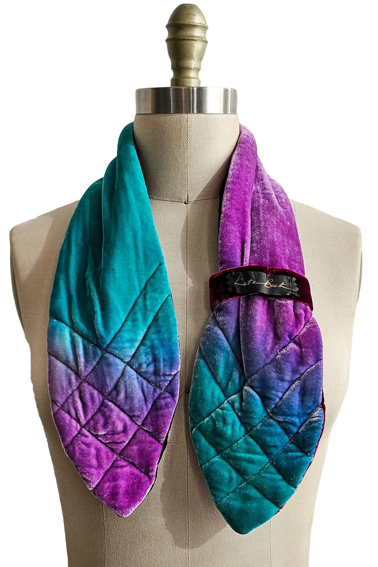 Velvet Pull-Thru Neck Scarf - Magenta, Turquoise & Purple