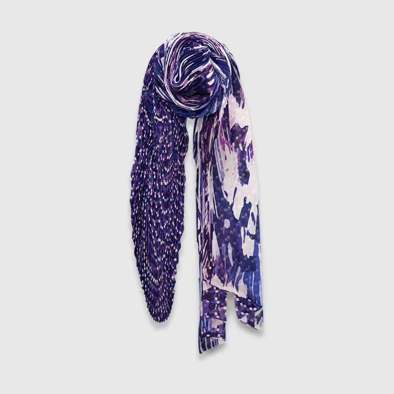 Violet Starling Cinch-Pleated Scarf