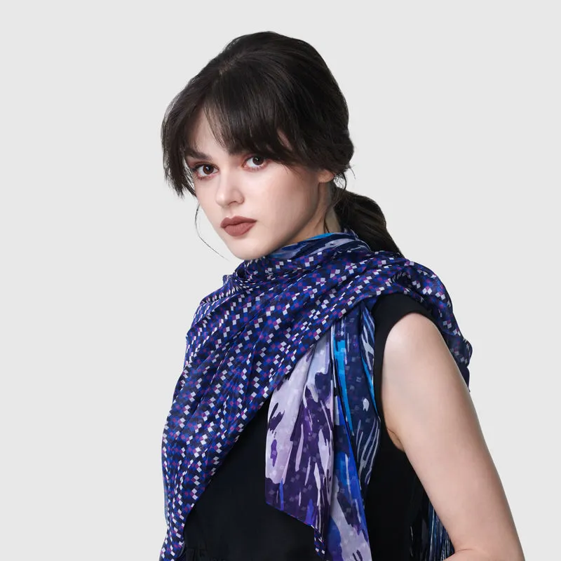 Violet Starling Cinch-Pleated Scarf