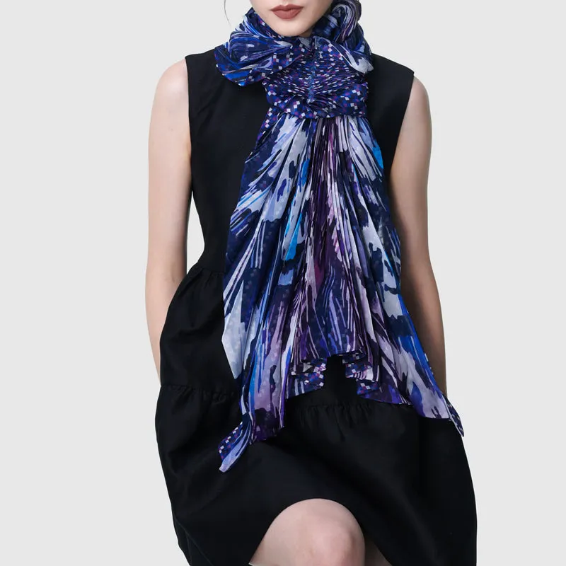 Violet Starling Cinch-Pleated Scarf