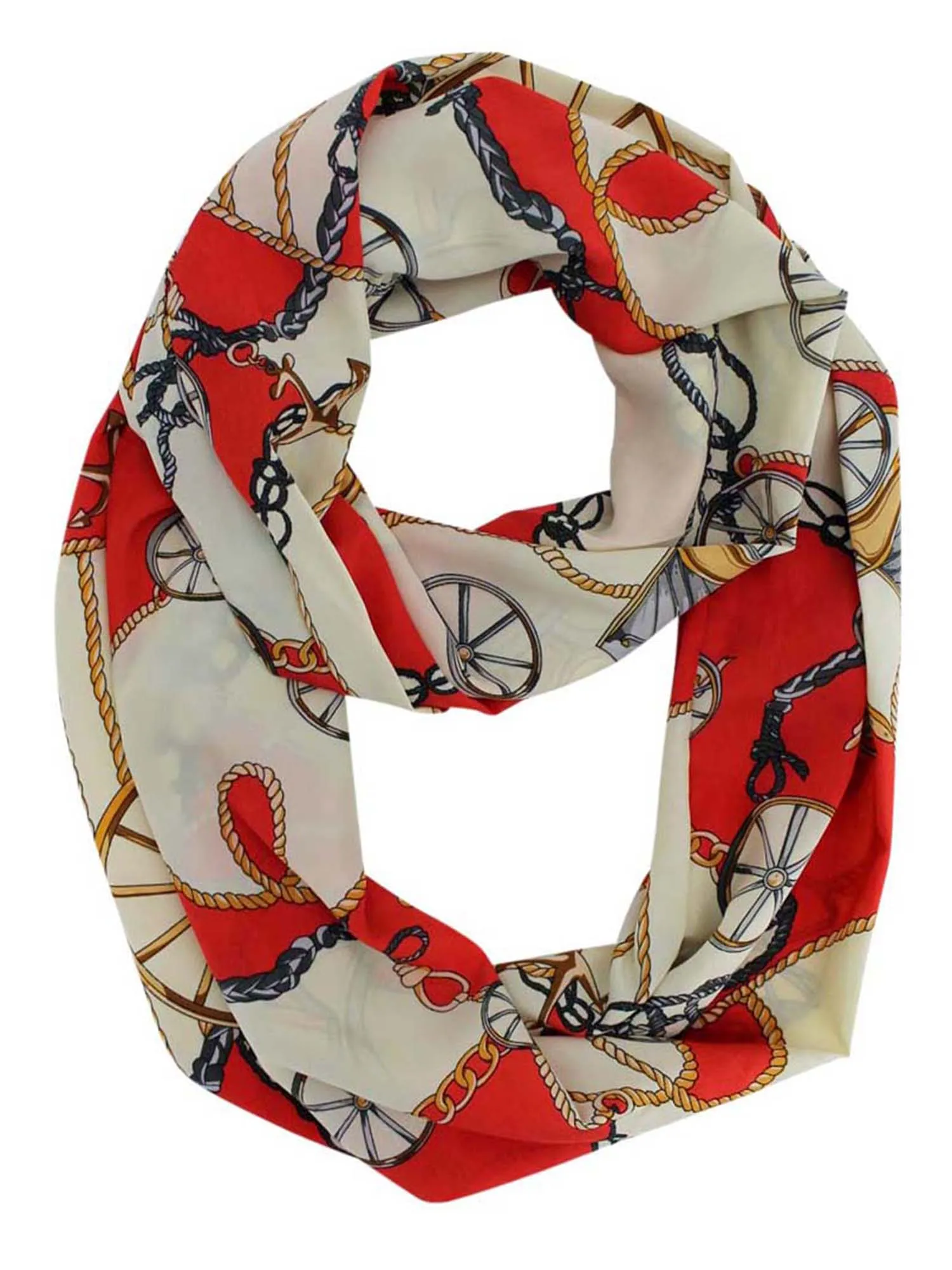 Wagon Wheel Nautical Anchor Infinity Scarf