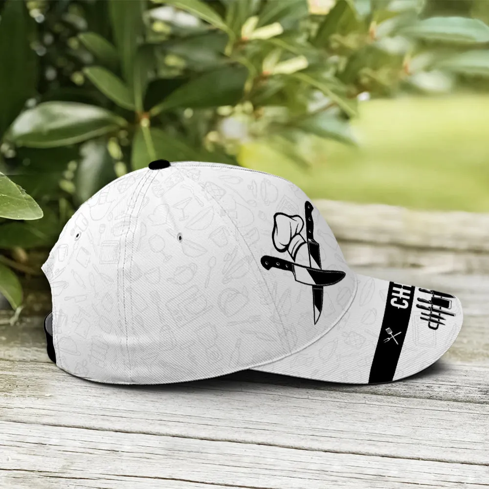 White BaseBall Cap For Chef Drawing Vector Style Coolspod