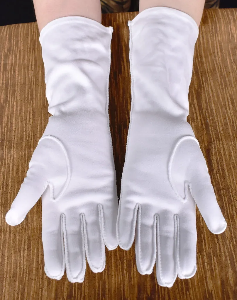 White Emb Swirl Star Vintage Gloves